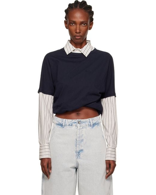 we11done Blue Layered Twist Top