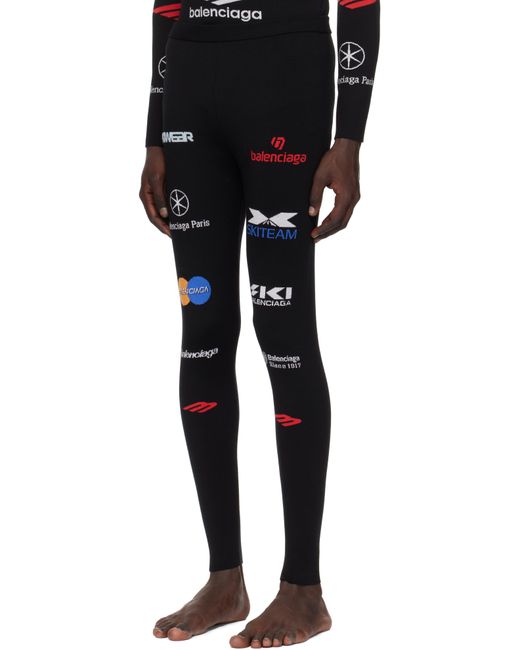 メンズ Balenciaga ブラック Ski レギンス Black