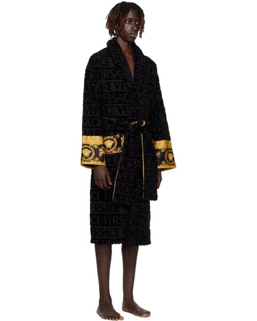 Versace Black 'i Heart Baroque' Robe for Men | Lyst Canada