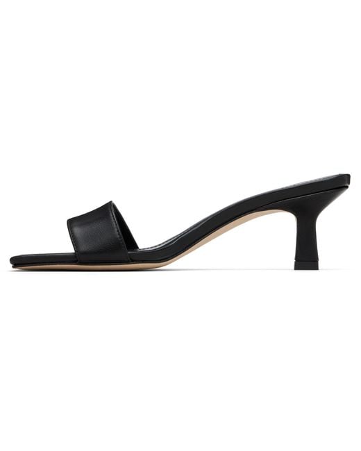 Aeyde Black Gilly Leather Heeled Sandals