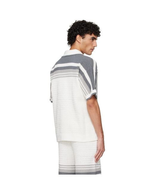 Casablanca White Off- Tennis Crochet Shirt for men
