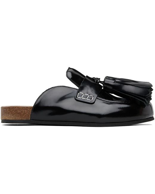 Black tassel mules discount
