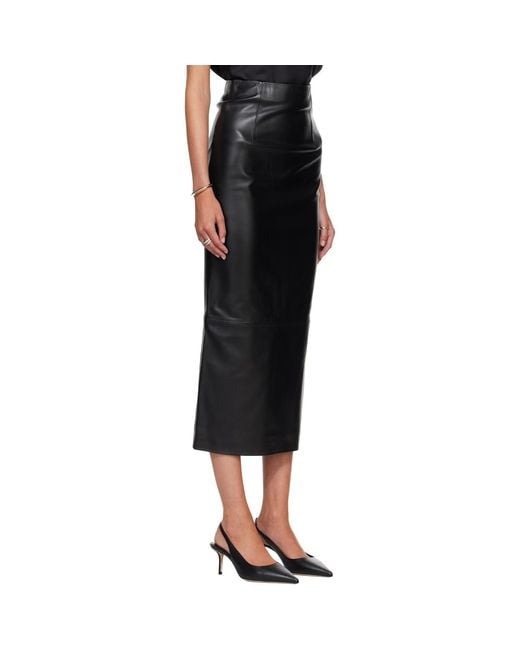 Loulou de Saison Black Inga Leather Maxi Skirt