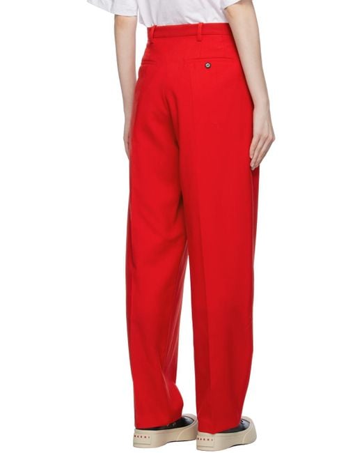 Marni Red Tailored Trousers