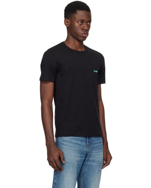Ensemble de trois t-shirts noirs HUGO pour homme en coloris Black