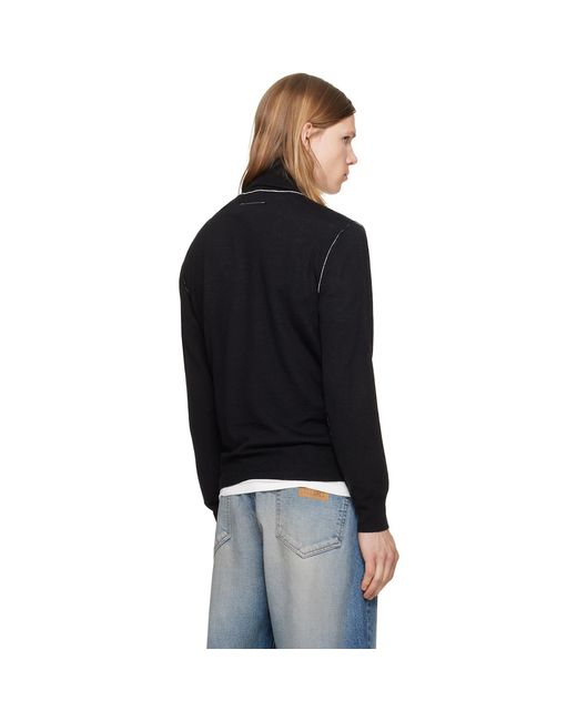 MM6 by Maison Margiela Black Wool Turtleneck for men