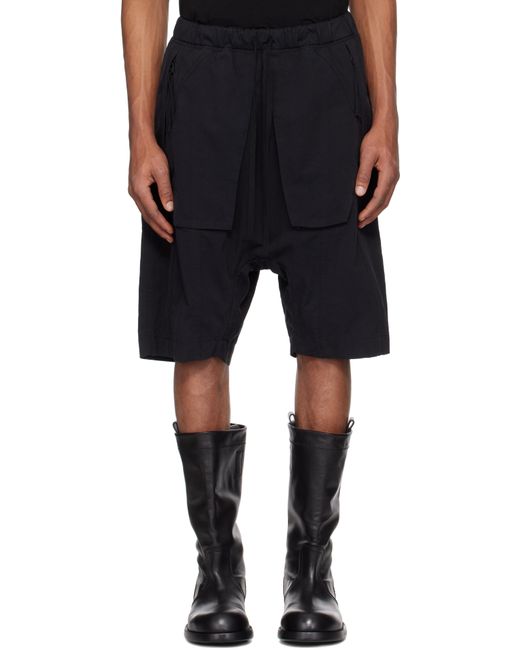 Professor.E Black Object-Faded Shorts for men