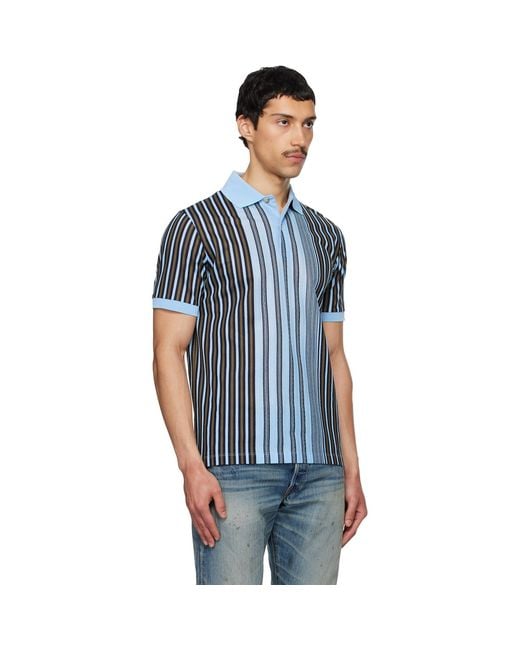 Paul Smith Blue Deck Stripe Polo for men