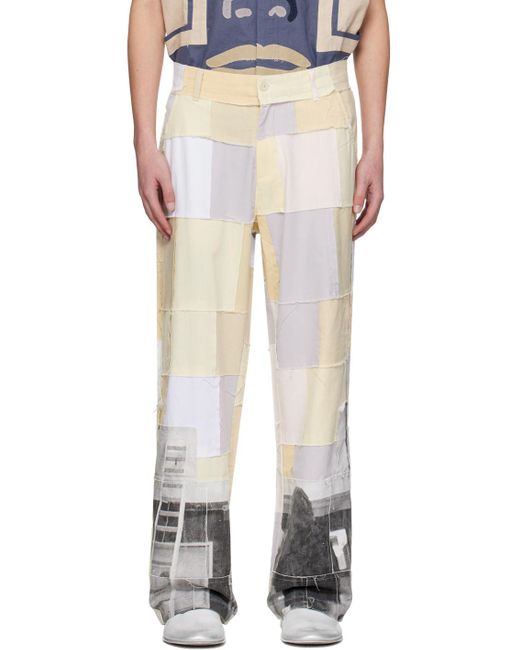 Kidsuper White Patchwork Trousers for men