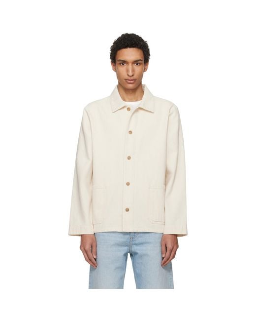 A.P.C. White Off- Kerlouan Denim Jacket for men