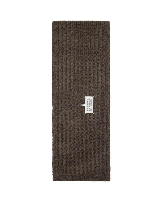 Maison Margiela Black Rib-Knit Scarf for men
