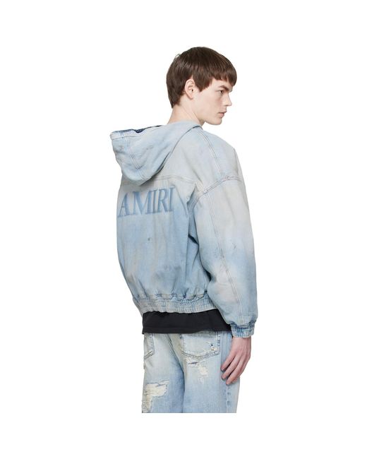 Amiri Blue Ma Zip Denim Jacket for men