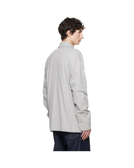 Dries Van Noten Gray Cotton Polo for men