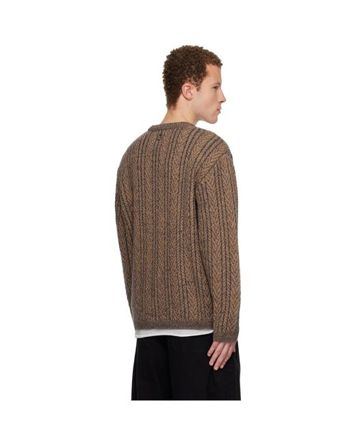 Wooyoungmi Brown Wool Blend Herringbone Sweater for men