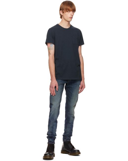 RRL Black Garment-dyed T-shirt for men