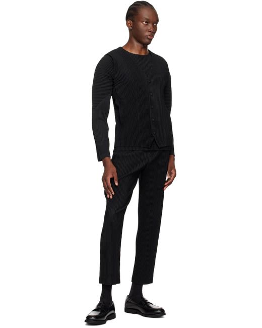T-shirt à manches longues basics noir Homme Plissé Issey Miyake pour homme en coloris Black
