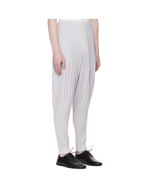 Homme Plissé Issey Miyake White Monthly Colors February Trousers for men