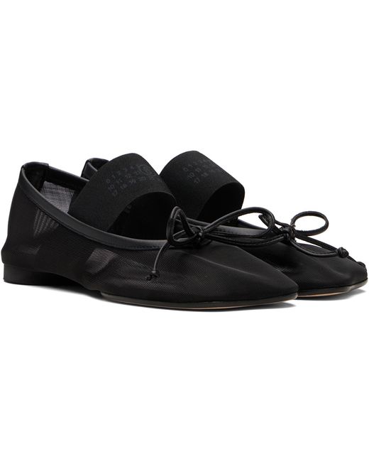 MM6 by Maison Margiela Black Anatomic Numeric Ballerina Flats