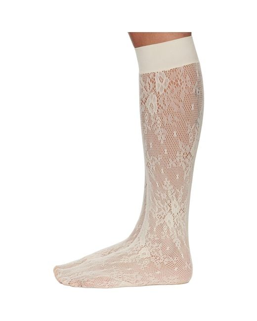 Swedish Stockings Brown Off- Rose Knee-High Stockings