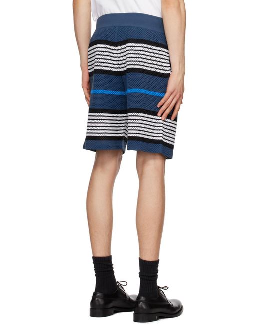 Burberry Blue Navy Striped Shorts for men