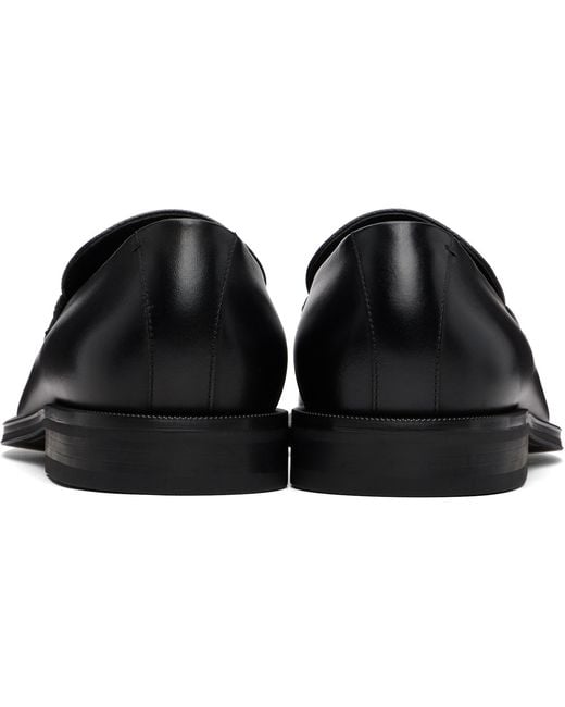 Boss Black Textu-tongue Leather Loafers for men