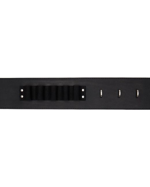 Rick Owens Black Waxed Leather Cargo Belt