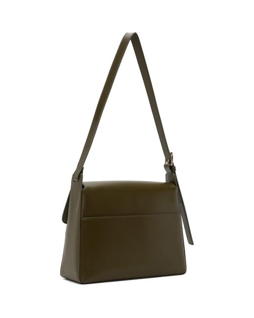 A.P.C. Metallic Khaki Virginie Flap Bag