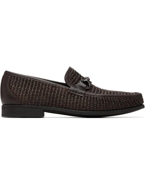 Ferragamo Black Gancini Ornament Loafers for men