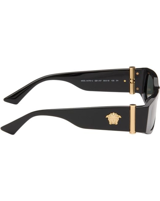 Versace Gray Medusa Glam Rectangular Sunglasses for men
