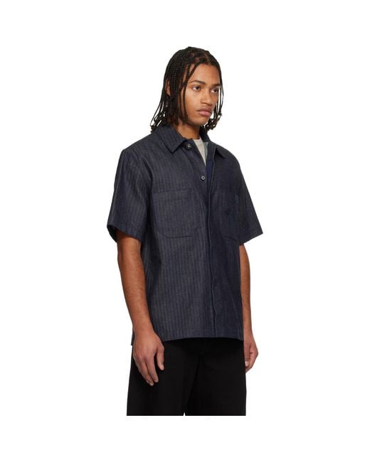 Givenchy Black Herringbone Denim Shirt for men