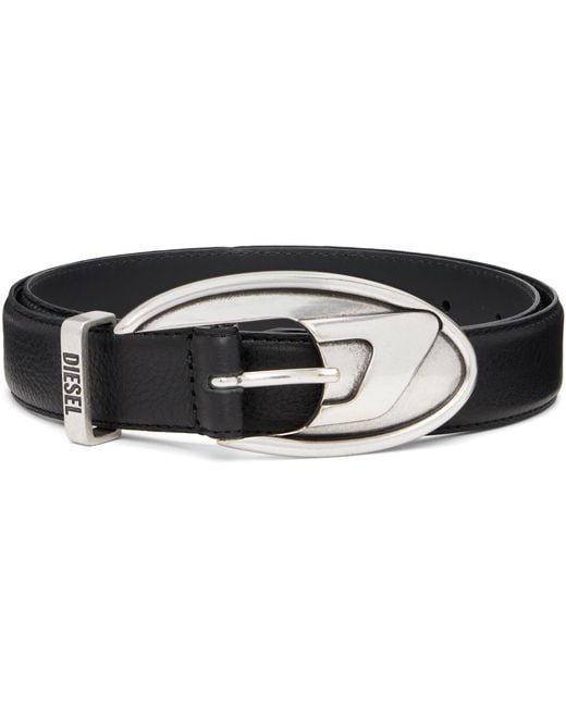 DIESEL Black 3Cm Bonded Leather Belt for men