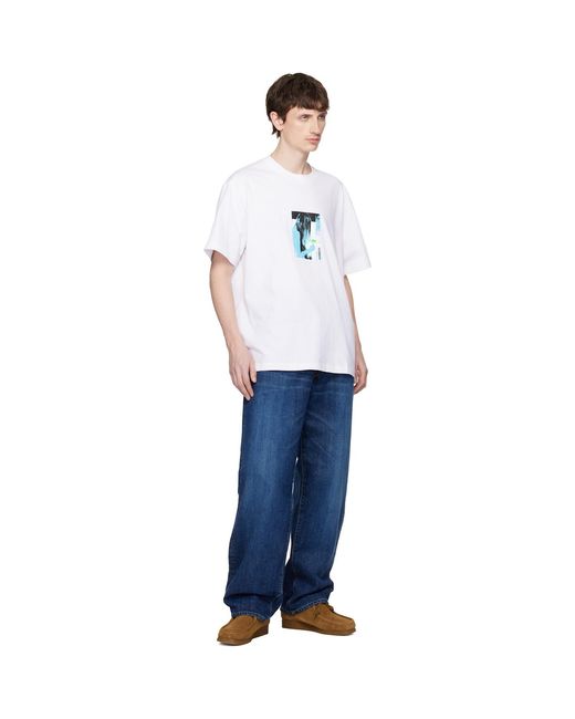 vowels White Flower T-Shirt for men