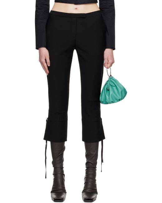 Colleen Allen Black Stretch Wool Capri Trousers
