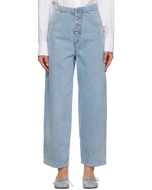 MM6 by Maison Martin Margiela Blue Mid-rise Cropped Jeans