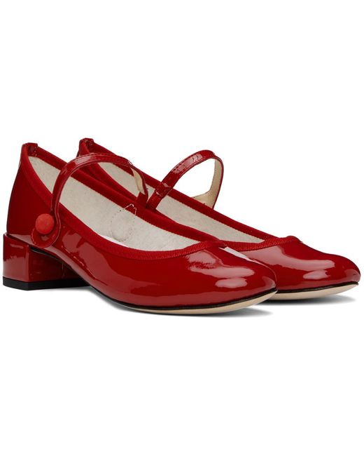 Repetto レッド Rose メリージェーン ヒール Red
