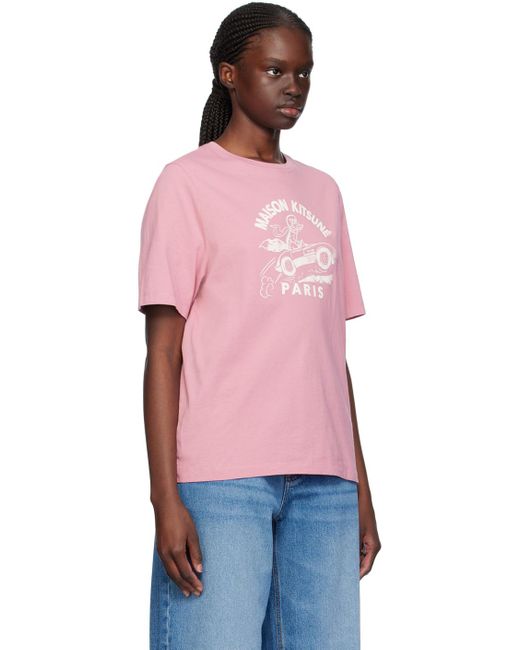 Maison Kitsuné Pink Racing Fox T-shirt