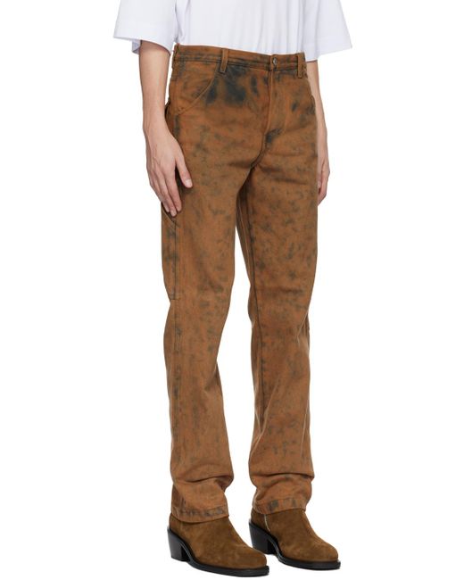 Dries Van Noten Multicolor Brown & Gray Tie-dye Jeans for men