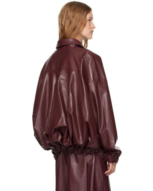 Renaissance Renaissance Red Burgundy Monik Faux-Leather Jacket