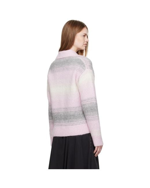 KENZO Pink Paris Speed Stripe' Cardigan
