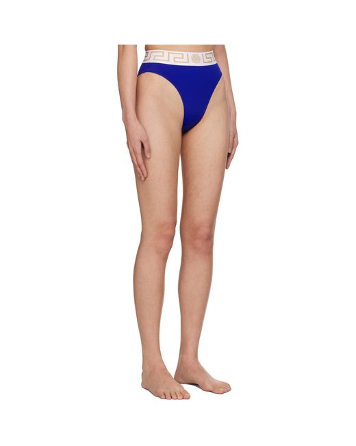 Versace Blue Vita Bikini Bottoms