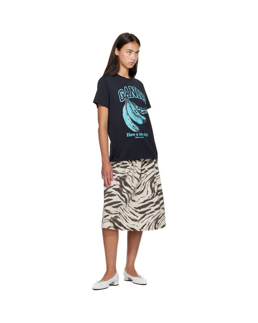 Ganni Blue Banana T-Shirt