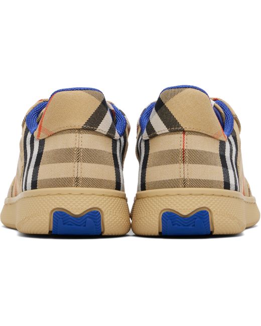 Burberry Black Tan Check Terrace Sneakers