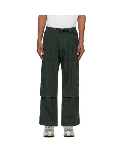 And Wander Green Gramicci Edition Nylon Double Knee Trousers for men