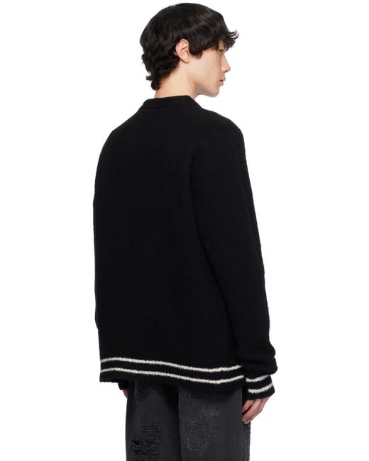 Balmain Black Raglan Sleeve Sweater for men