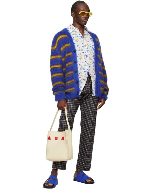 Marni Multicolor Off-white Leather Museo Patches Tote for men