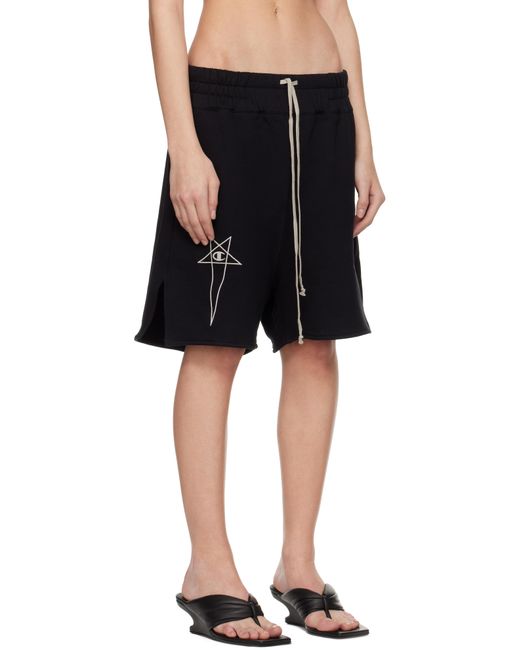 Rick Owens ブラック Championエディション フレンチテリー ショートパンツ Black