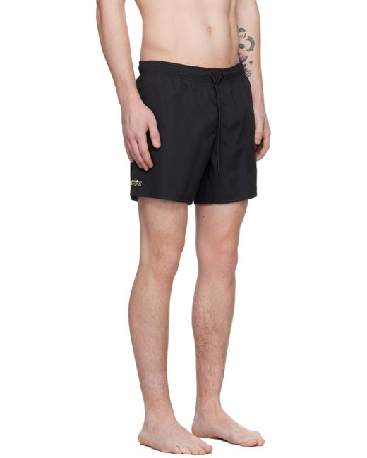 Lacoste Black Drawstring Swim Shorts for men