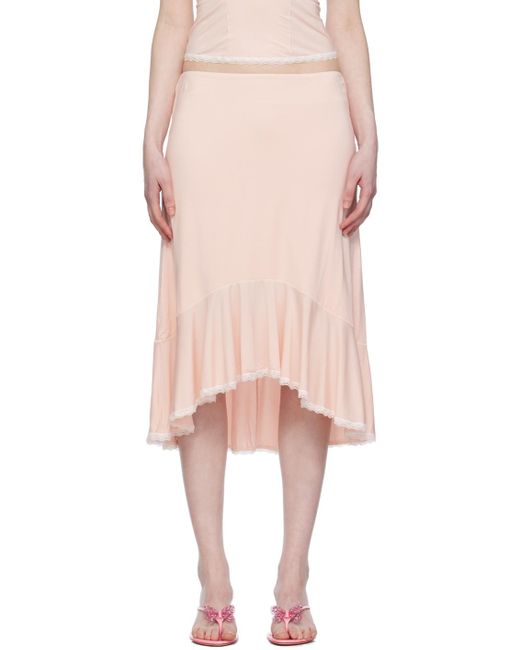 GUIZIO Pink Dainty Midi Skirt