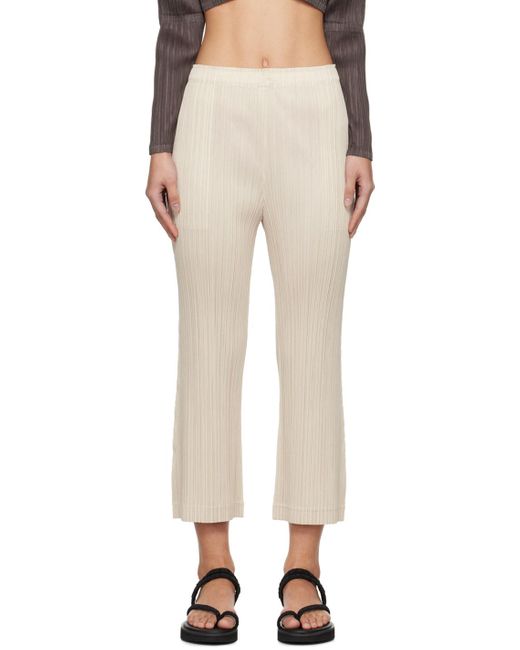 Pleats Please Issey Miyake Multicolor Off-white Thicker Bottoms 1 Trousers