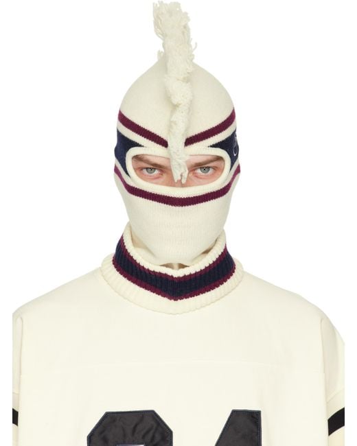 Ambush White Off- Fringe Knit Balaclava for men
